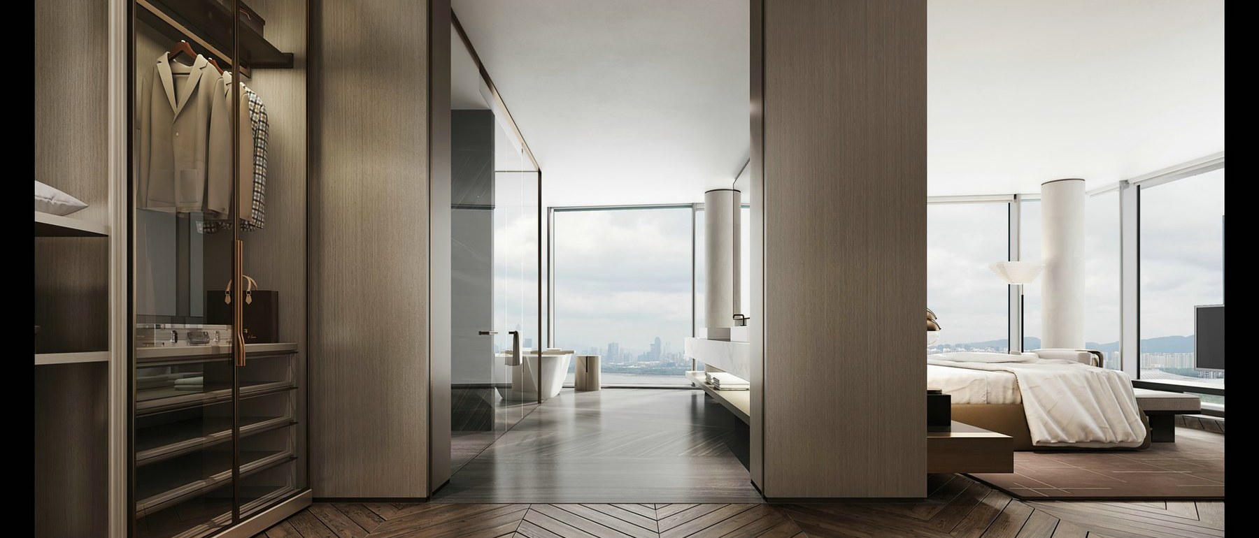 Minimal sky villa bedroom design study